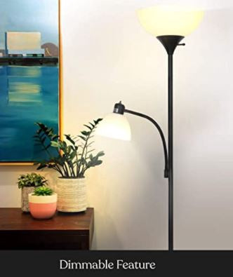 BRIGHTECH Floor Lamp LED Torchiere & Reading, Dimmable Modern Standing Pole