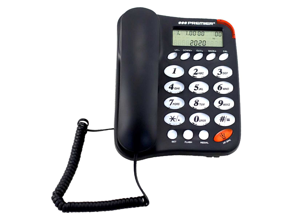 PREMIER Telephone TEL-6188DS with Callers Id White / Black