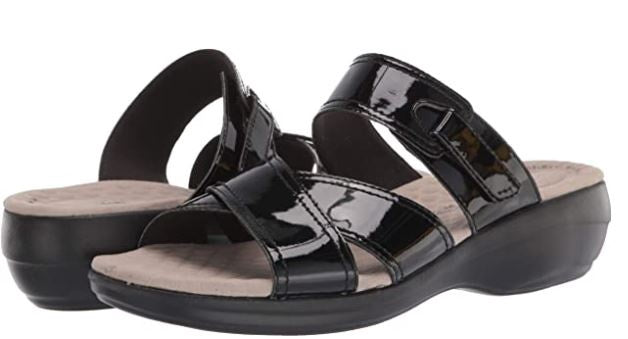 CLARKS Footwear Women's Alexis Art Flat Sandal Black