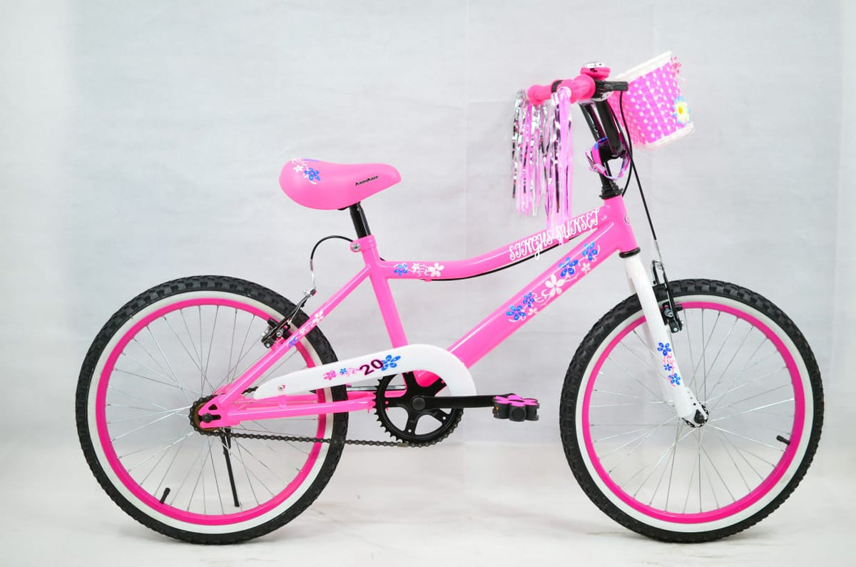 SINGH'S SUNSET Bicycle 20" Singh SS-20 Girls Pink with Basket