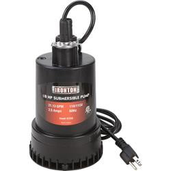 IRONTON Water Pump Submersible 42358 1/8HP 1"