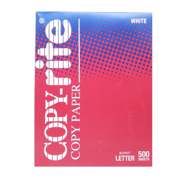 Computer Paper Copy Rite Letter 8 1/2" X 11" White 500 Sheets