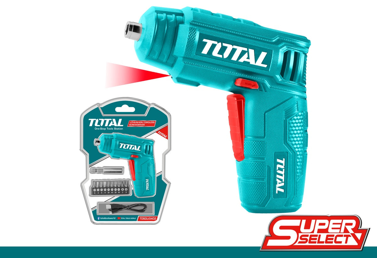 TOTAL Screwdriver Cordless TSDLI0402 4V Lithium Ion