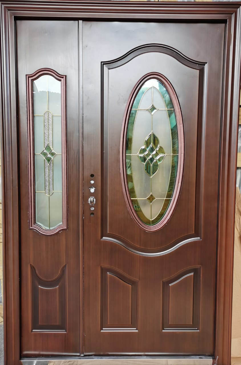 Door Metal Brass Glass with Single Side Panel ZHY-5007 2050X1280X50MM