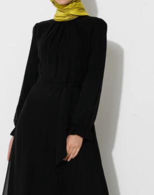 ZIWOMAN Dress Black with Waistband