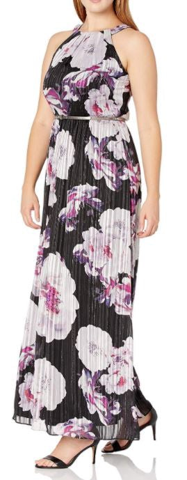 SLNY Dress Sleeveless Printed Maxi with Belt