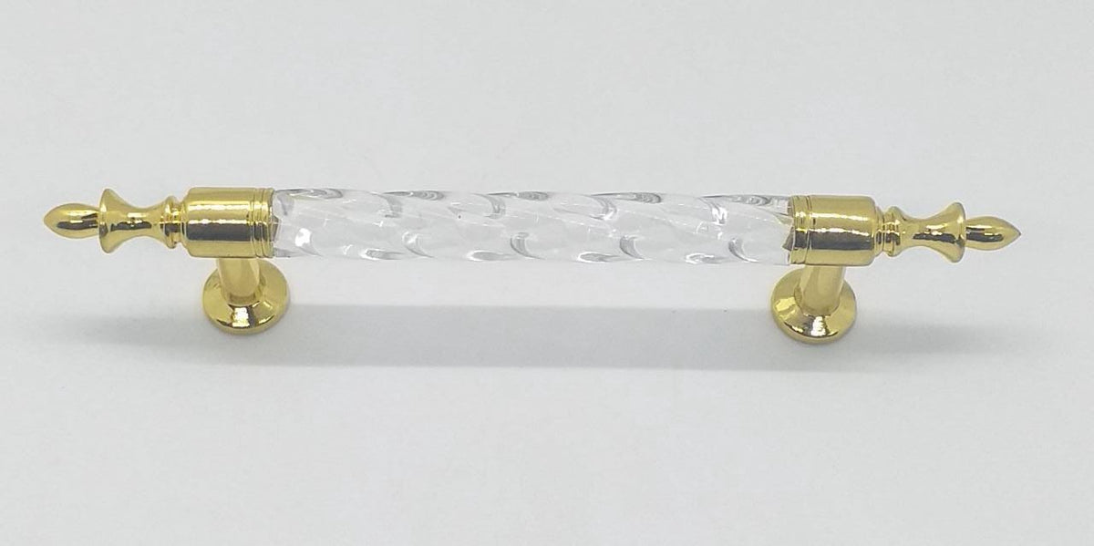 Draw Handle 8620 Acrylic Glass & Gold MB135 / Rounded