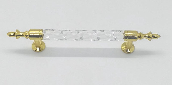 Draw Handle 8620 Acrylic Glass & Gold MB135 / Rounded