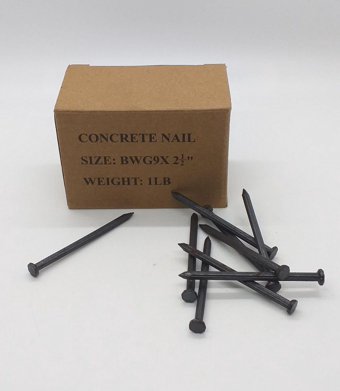 Nail 2 1/2" Concrete 1LB Brown Box