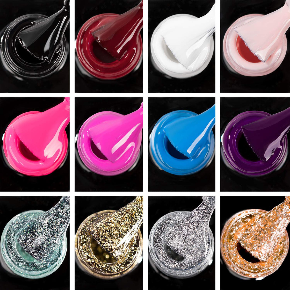 BEETLES Nails 12 Colors Home Diy Gel Nail Polish Starter Kit with 10PCS 100 180 Grit Nail File