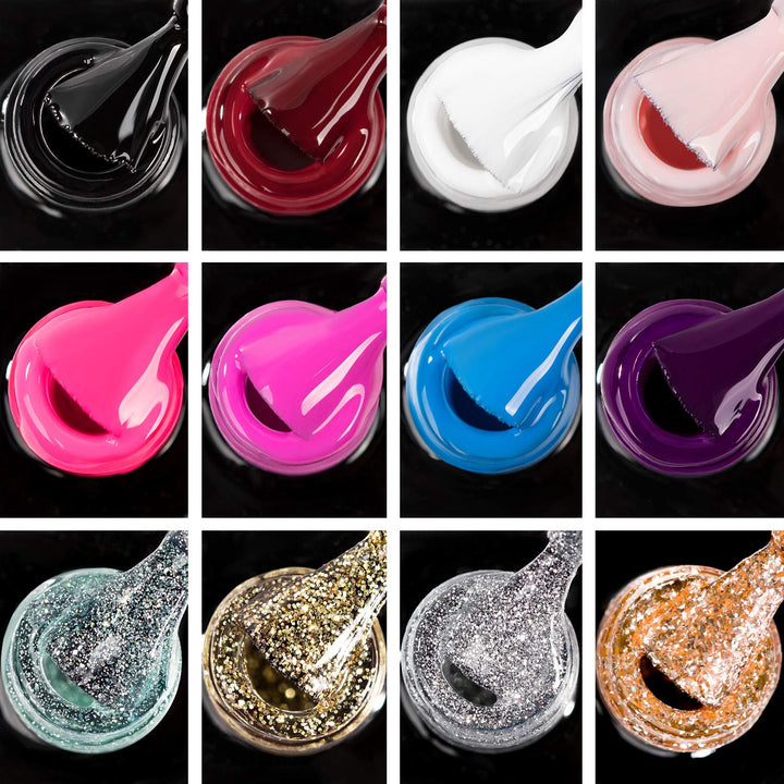 BEETLES Nails 12 Colors Home Diy Gel Nail Polish Starter Kit with 10PCS 100 180 Grit Nail File