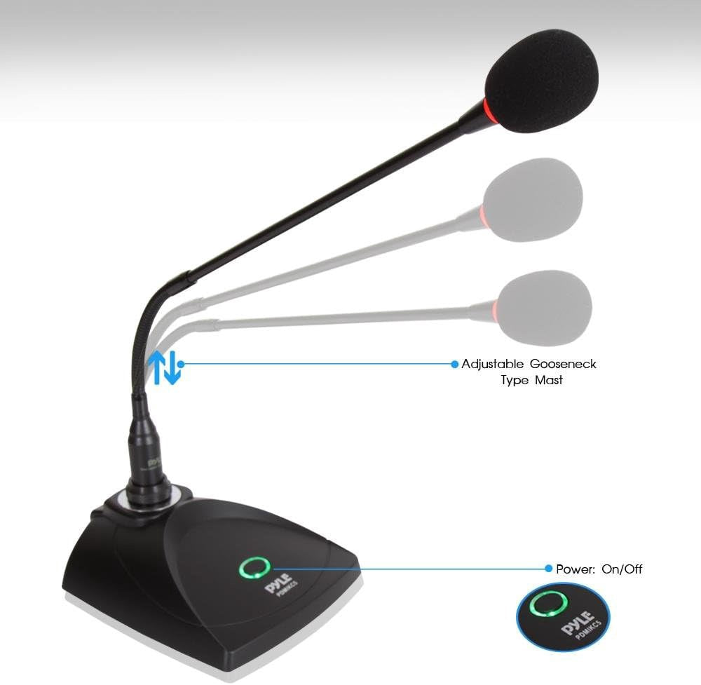 PYLE Microphone PDMIKC5 Podium Table Top Condenser Gooseneck
