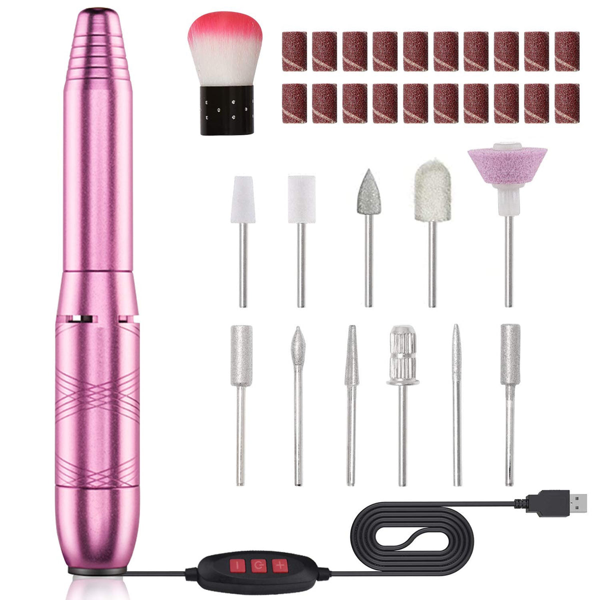 SINCALONG Nails Portable Electric Nail Drill 11 IN 1 Professional Drill Kit for Acrylic Gel Nails Manicure Pedicure Polishing Shape Tools with 20 Purple