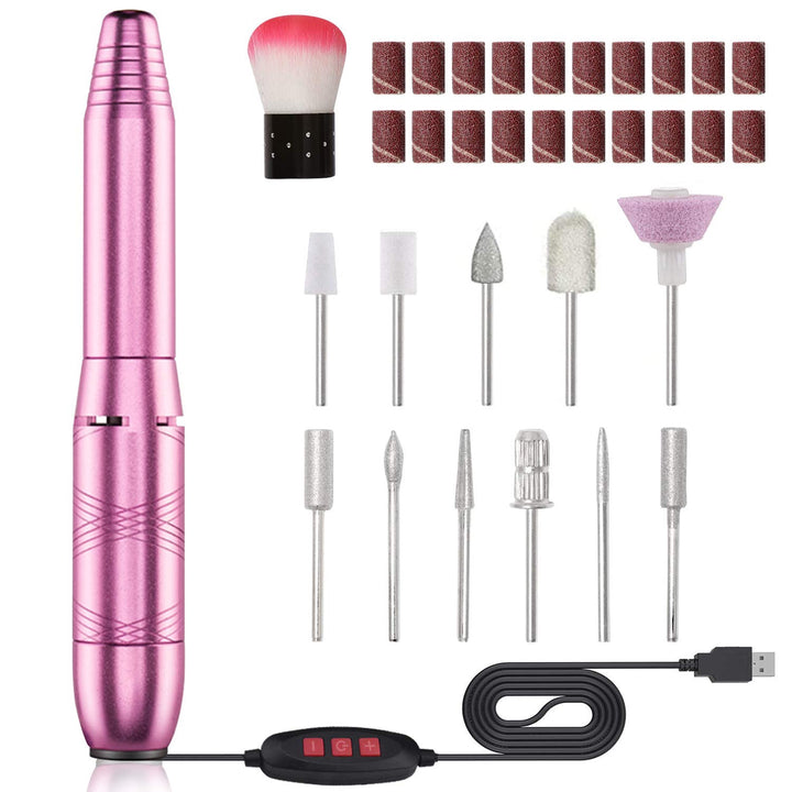 SINCALONG Nails Portable Electric Nail Drill 11 IN 1 Professional Drill Kit for Acrylic Gel Nails Manicure Pedicure Polishing Shape Tools with 20 Purple