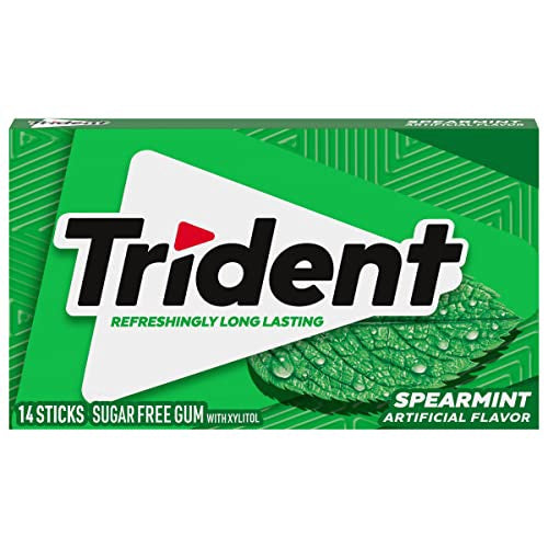 TRIDENT Spearmint Flavor Gum Sugar Free 14-PIECES