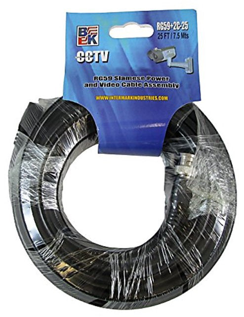 BLASTKING Security Cable 25' I-RG59+2C-25B Bnc & Power Black