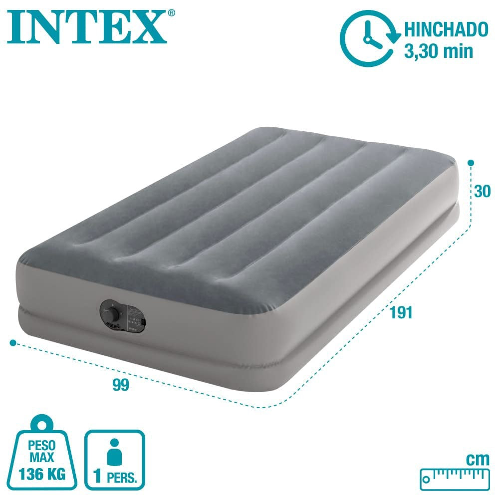 INTEX Mattress Air 64112 39" X 75" X 12" 1P Dura Beam Standard with Pump
