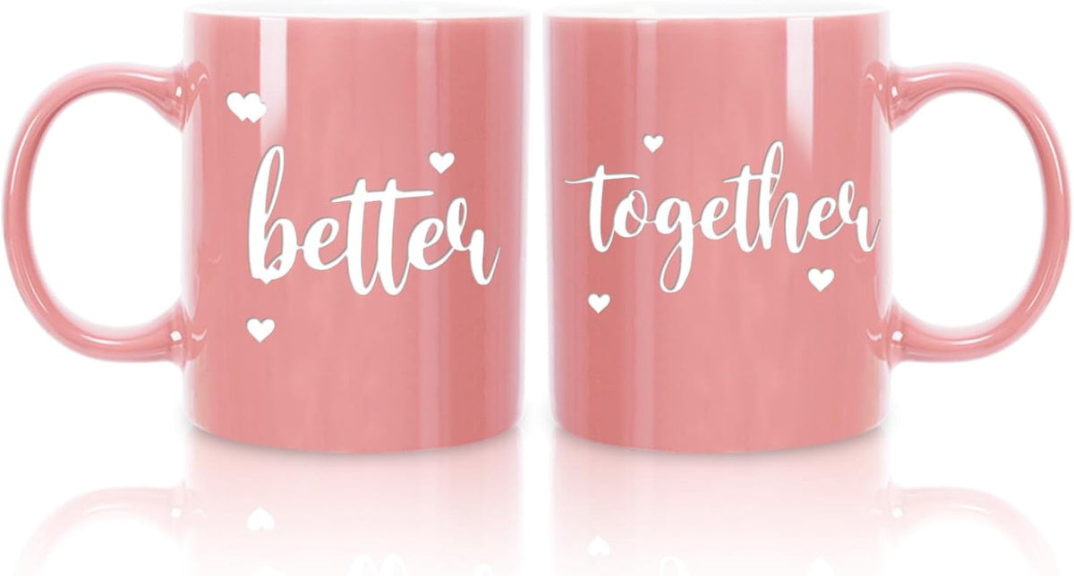 Valentine Mug Set Better Together Pink 2PC