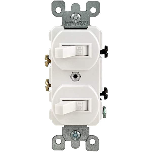 LEVITON Switch Double 5224-W with Without Base & Cover