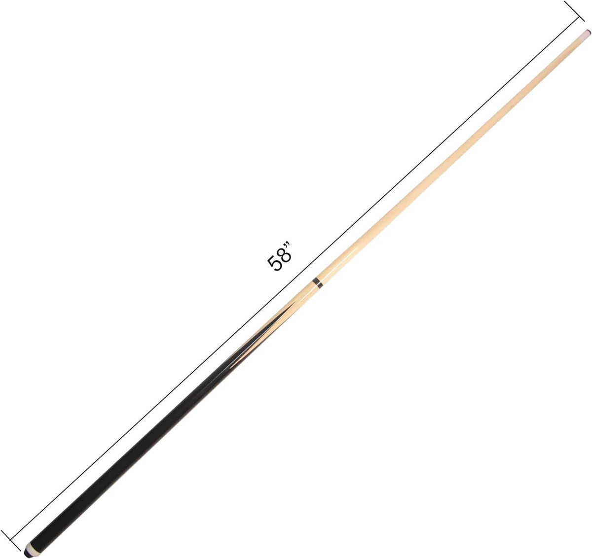 Pool Cue 58" 2PCS Screw Type 19-21OZ 13MM Tip Black