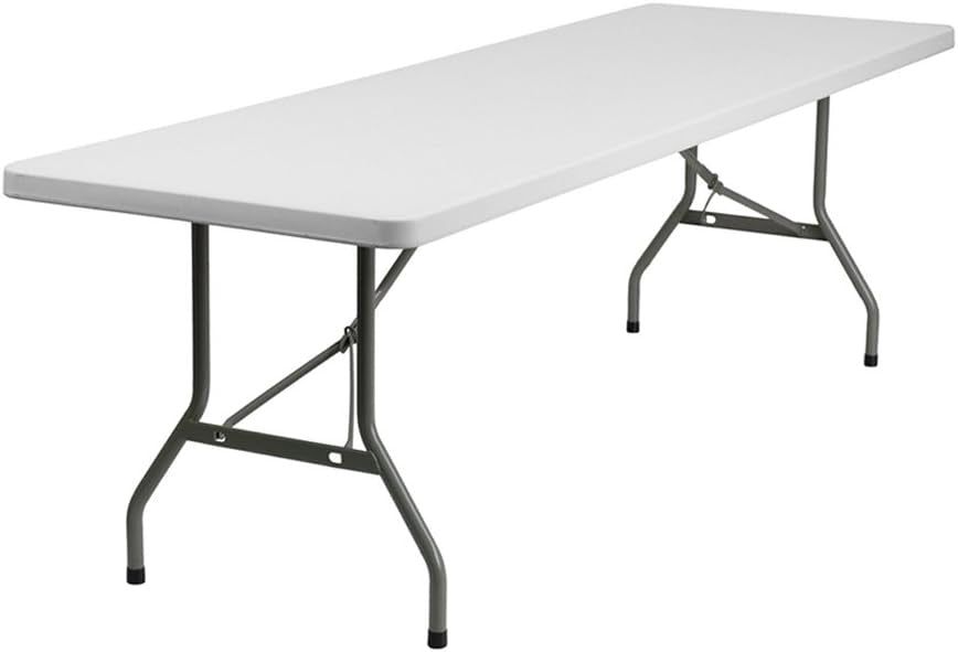 Table Folding Plastic White AC-C240 8FT Straight Rectangle 94.5" X 30" X 29"