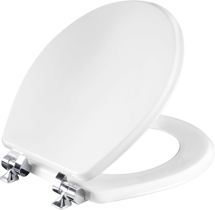 MAYFAIR Toilet Seat Round Wood White 826CHSL