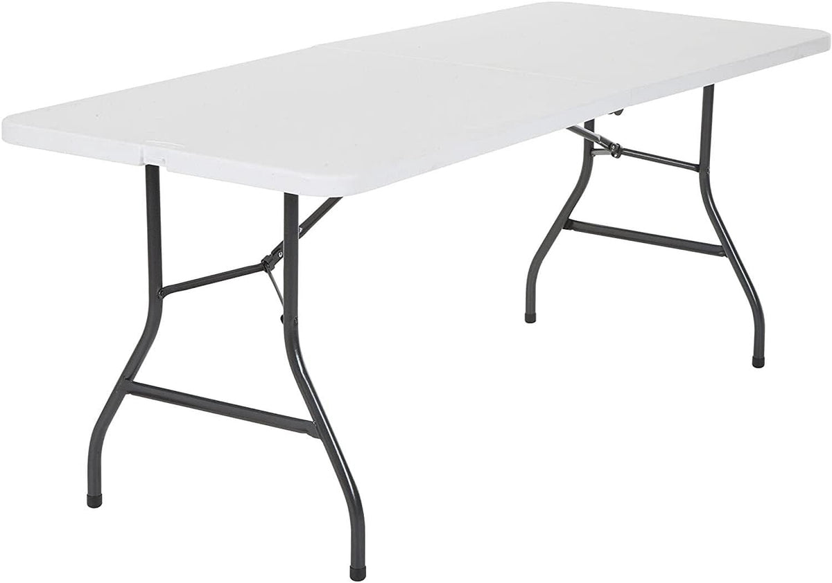 Table Folding Plastic White AC-Z180A 6FT 2 Half Rectangle 70" X 27.5" X 29"