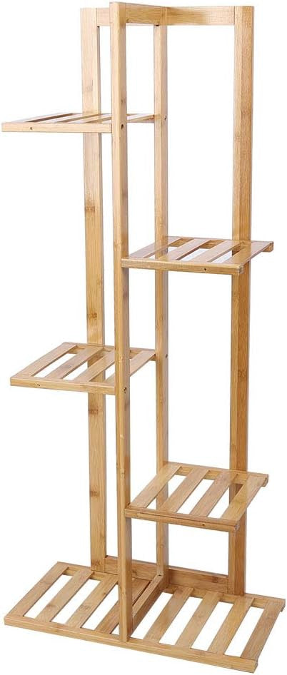 Rack 4 Shelf Upright Wood Light Brown