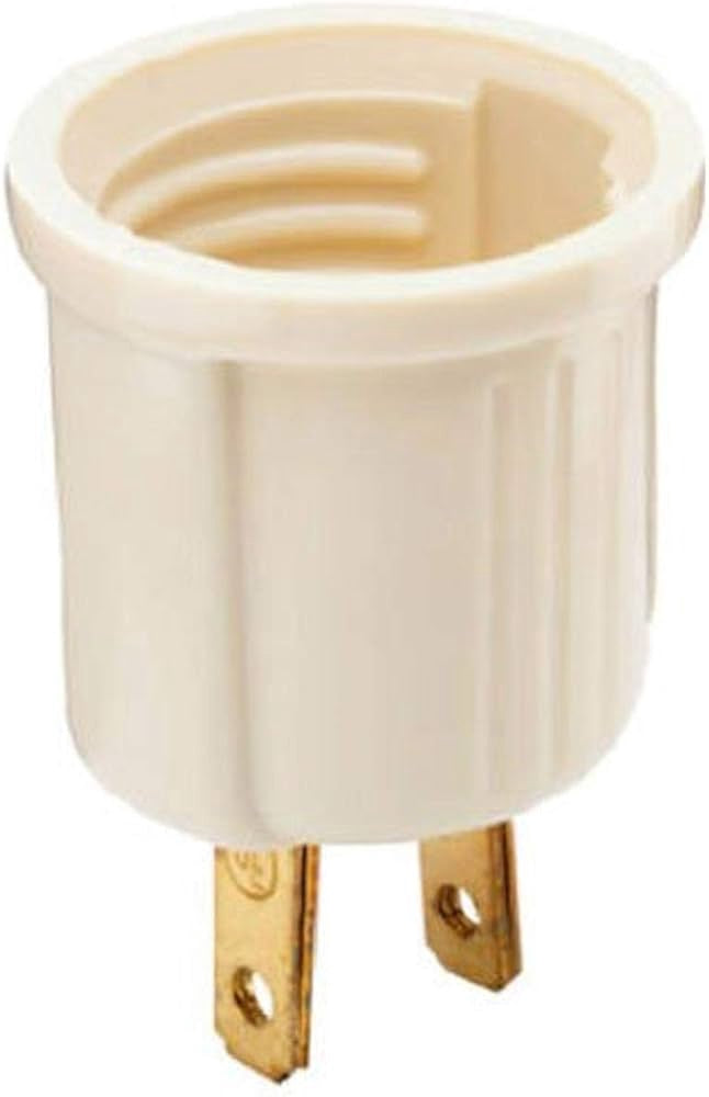 NIPPON AMERICA Adaptor 2 Pin Cream Plug to Bulb Socket Screw AC-E27 E27