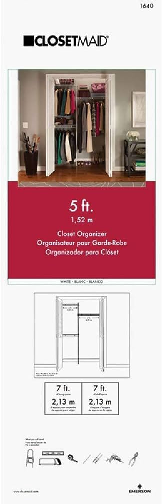 CLOSETMAID Closet Organizer 5FT White #1640