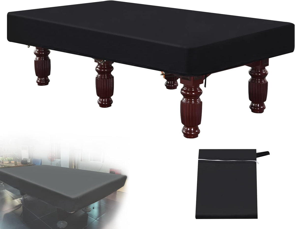 Pool Billiard Table Cover 9FT Black with Storage Bag