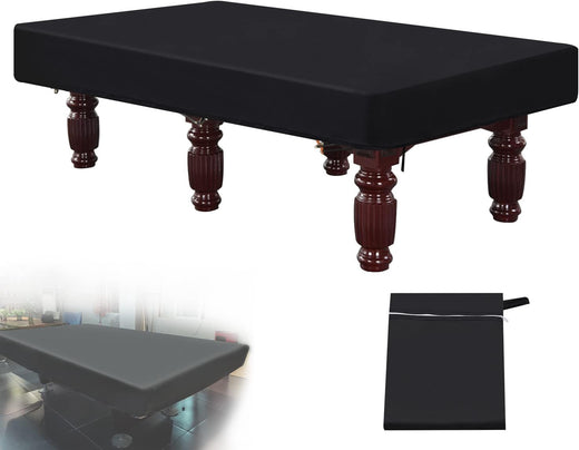 Pool Billiard Table Cover 9FT Black with Storage Bag