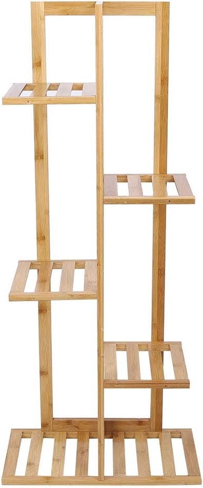 Rack 4 Shelf Upright Wood Light Brown