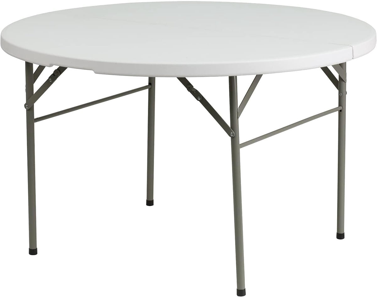 Table Folding Plastic White Y39 ZDZ-815 4FT 2 Half Round 48" X 29"