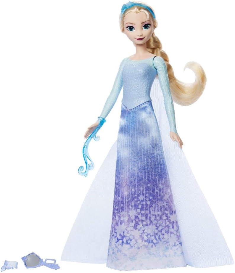 DISNEY Toy Frozen Elsa Doll Spin & Reveal with 11 Surprises