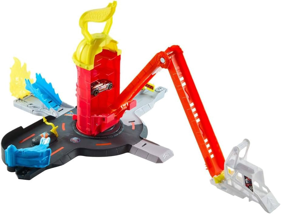 HOT WHEELS Toy Fire Station Rescue