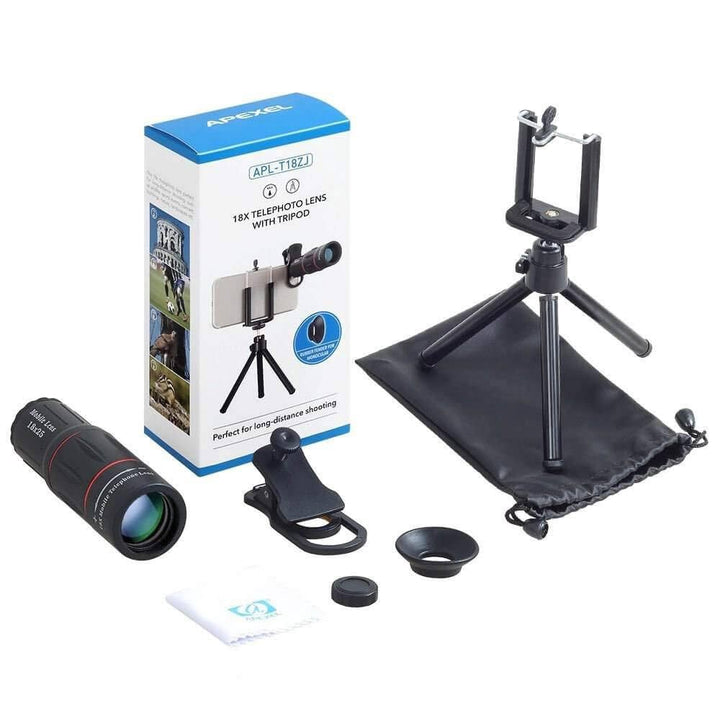 Phone Stand Holder Tripod 18X Telephoto Lens Apexel APL-T18ZJ
