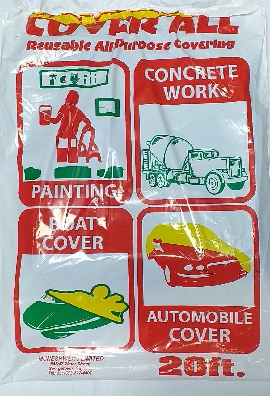 COVER ALL Plastic IN Pack 10' X 20' Reusable