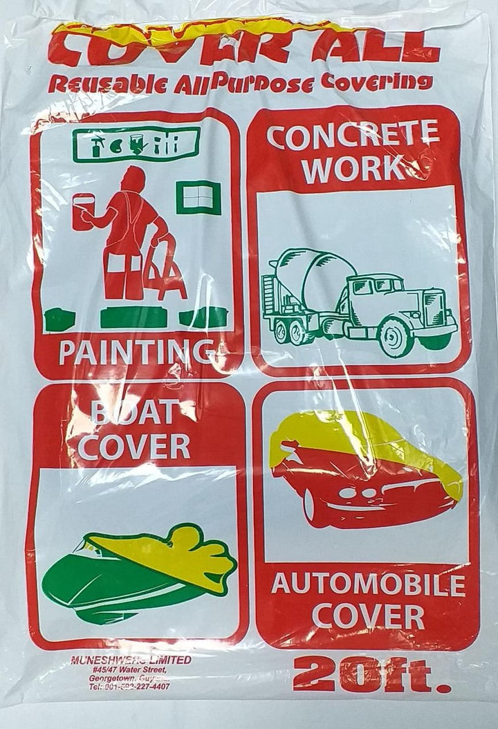 COVER ALL Plastic IN Pack 10' X 20' Reusable