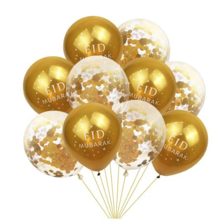 Eid / Ramadan Balloon 10PCS BLACK/GOLD/PINK