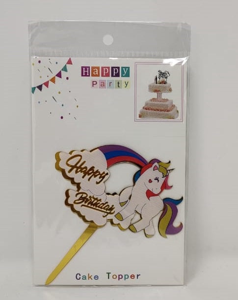 Party Cake Topper Happy Birthday Unicorn YS19