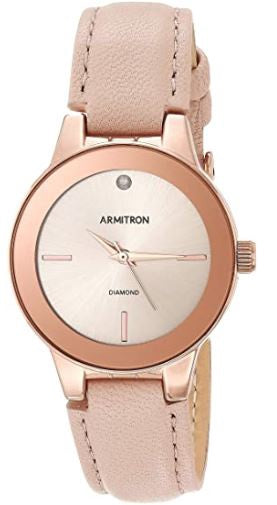 ARMITRON Watch Women's DIAMOND-ACCENTED Leather Strap 5410RSRGBH