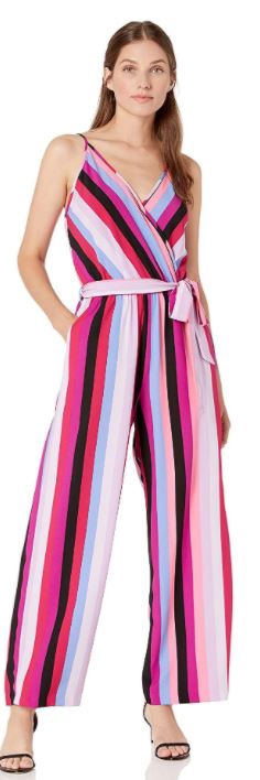ECI Jumpsuit Women New York Spaghetti Strap V Neck Stripe