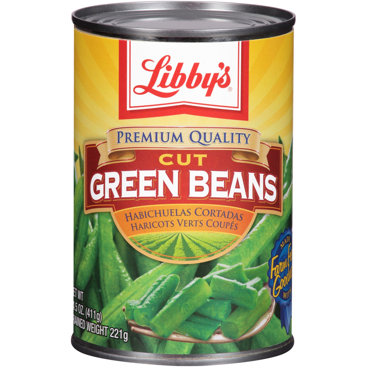 LIBBY'S Cut Green Beans 14.5OZ 411G