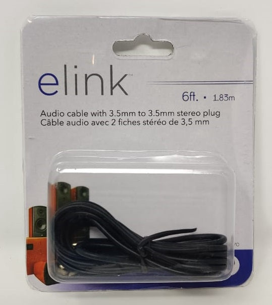 ELINK Lead 1 3.5MM Male Stereo to 1 3.5MM Male Stereo 6' 1.83M CA-51470