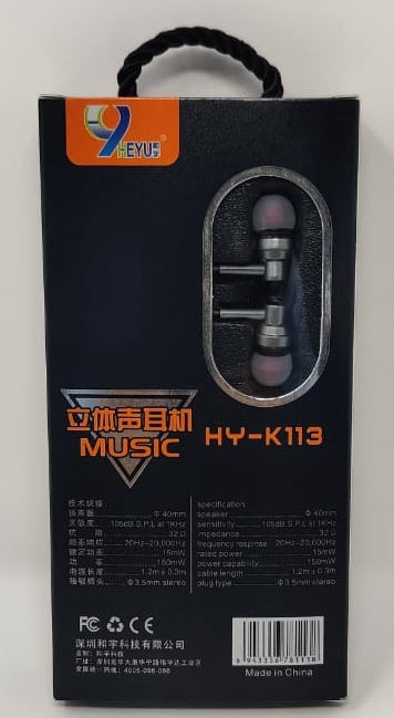 HEYU Earphones with Mic HY-K113