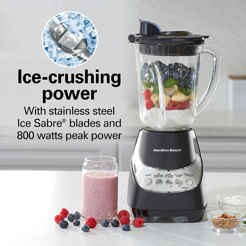 HAMILTON BEACH Blender 53530FG Glass Jar Wave Action