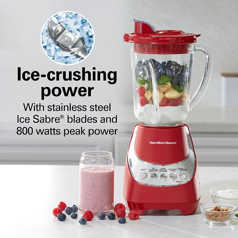 HAMILTON BEACH Blender 53531FG Glass Jar Wave Action