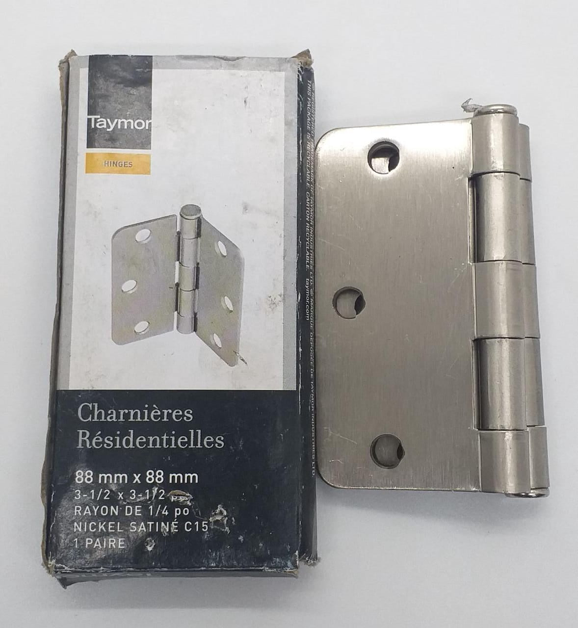 TAYMOR Butt Hinges 3 1/2" X 3 1/2" Satin Nick