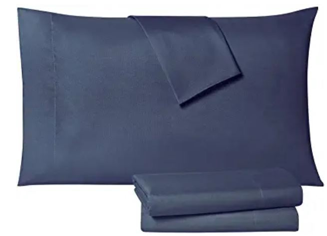 TAHARI Bedsheet Set Modern Navy King 6PCS WRINKLE/STAIN Resistant